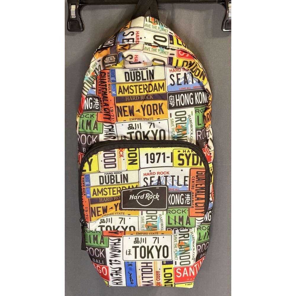 Hard Rock Cafe Foldable Backpack Around The World License Plates Countries
